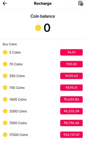 TikTok Coins: Buy and Recharge Coins to Send Gift